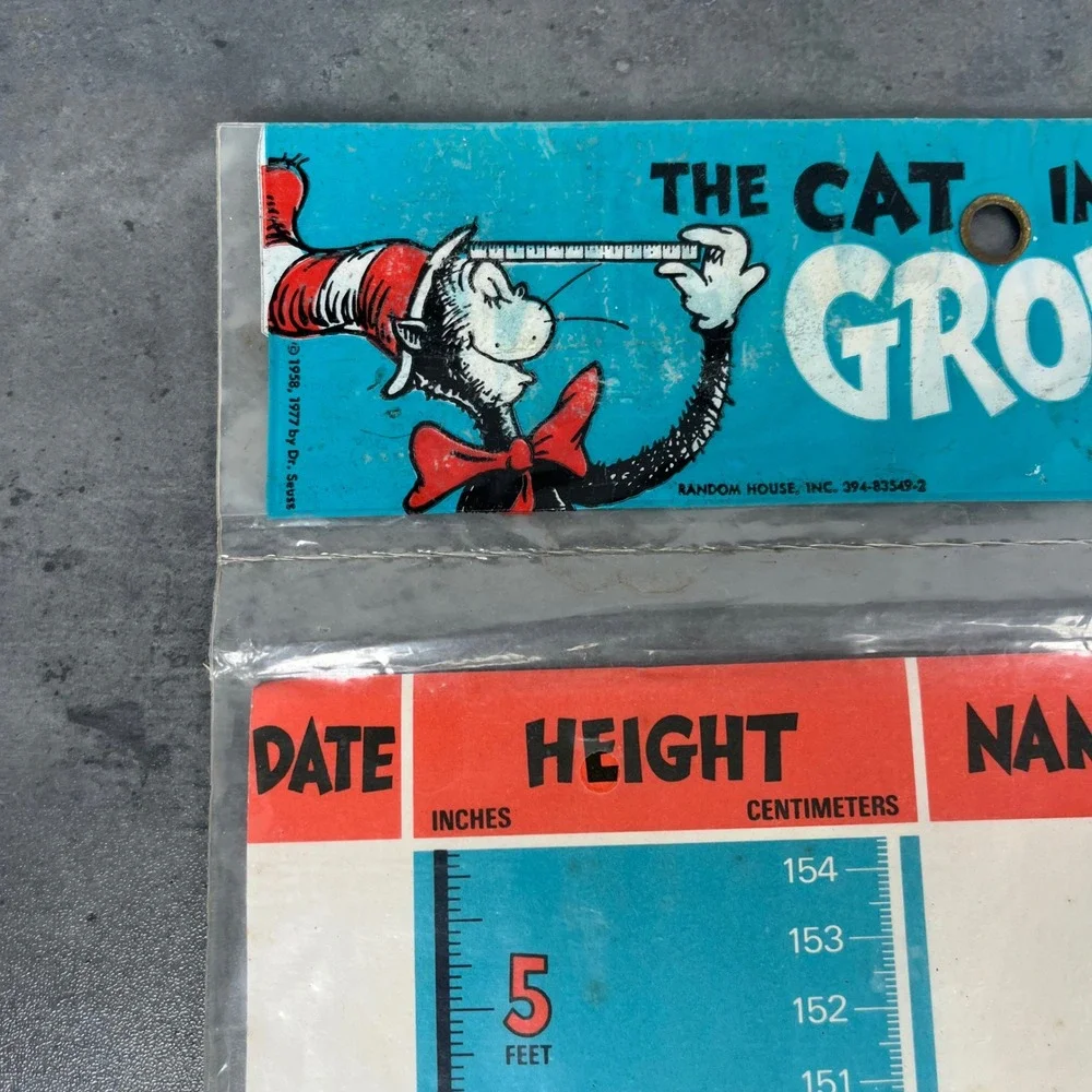 The Cat in‎ the Hat Grow Chart by Dr Seuss Vintage Random House 1977